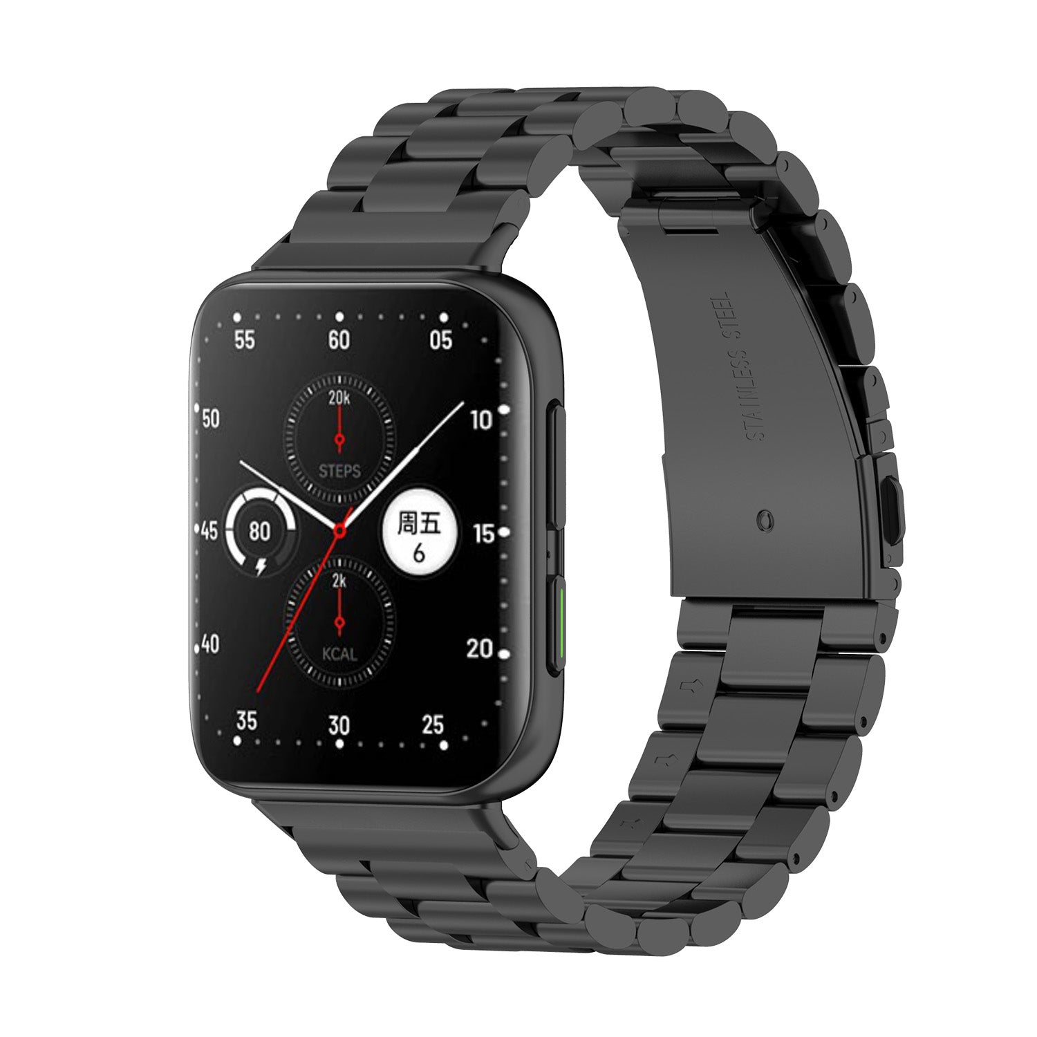 Three Beads Stainless Steel Smart Watch Band Strap for Oppo Watch 2 42mm Three Beads Stainless Steel Smart Watch Band Strap for Oppo Watch 2 42mm